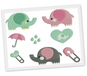 Stickserie Elefanten Baby